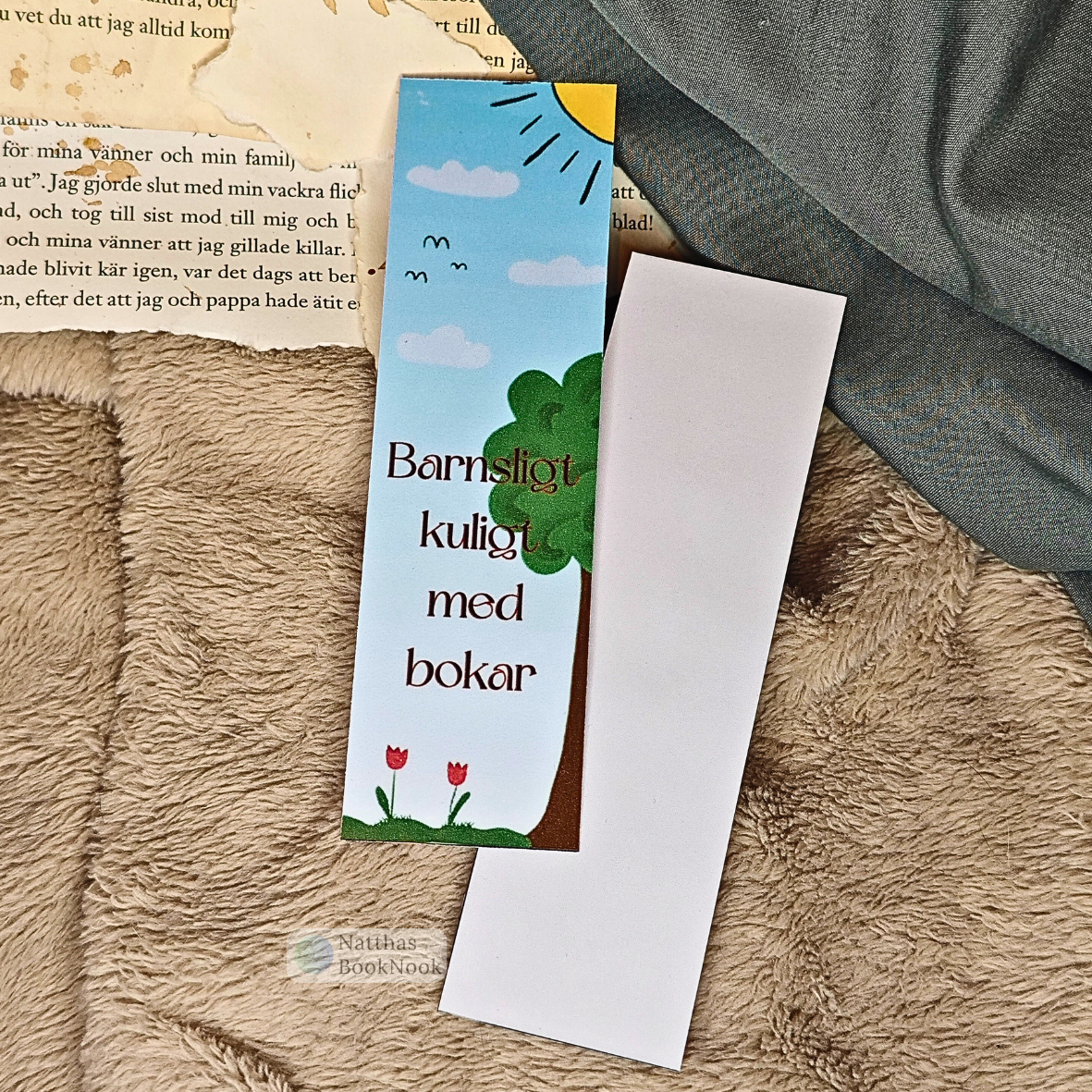 Bokmärke | Sol, Träd, Tulpan